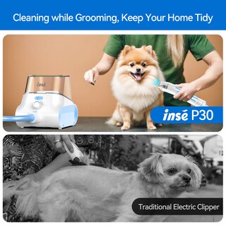 Foto 8 | Aspiradora De Peluquería Canina Inse, Vaso De 4,5 L, 7 Herramientas, 11 Kpa, Azul Y Blanco