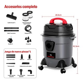 Foto 3 | 3en1 Aspiradora 20l En Seco+húmedo Móvil 20kpa 14 Accesorios Eo Safe Imports Esi-20910 Gris