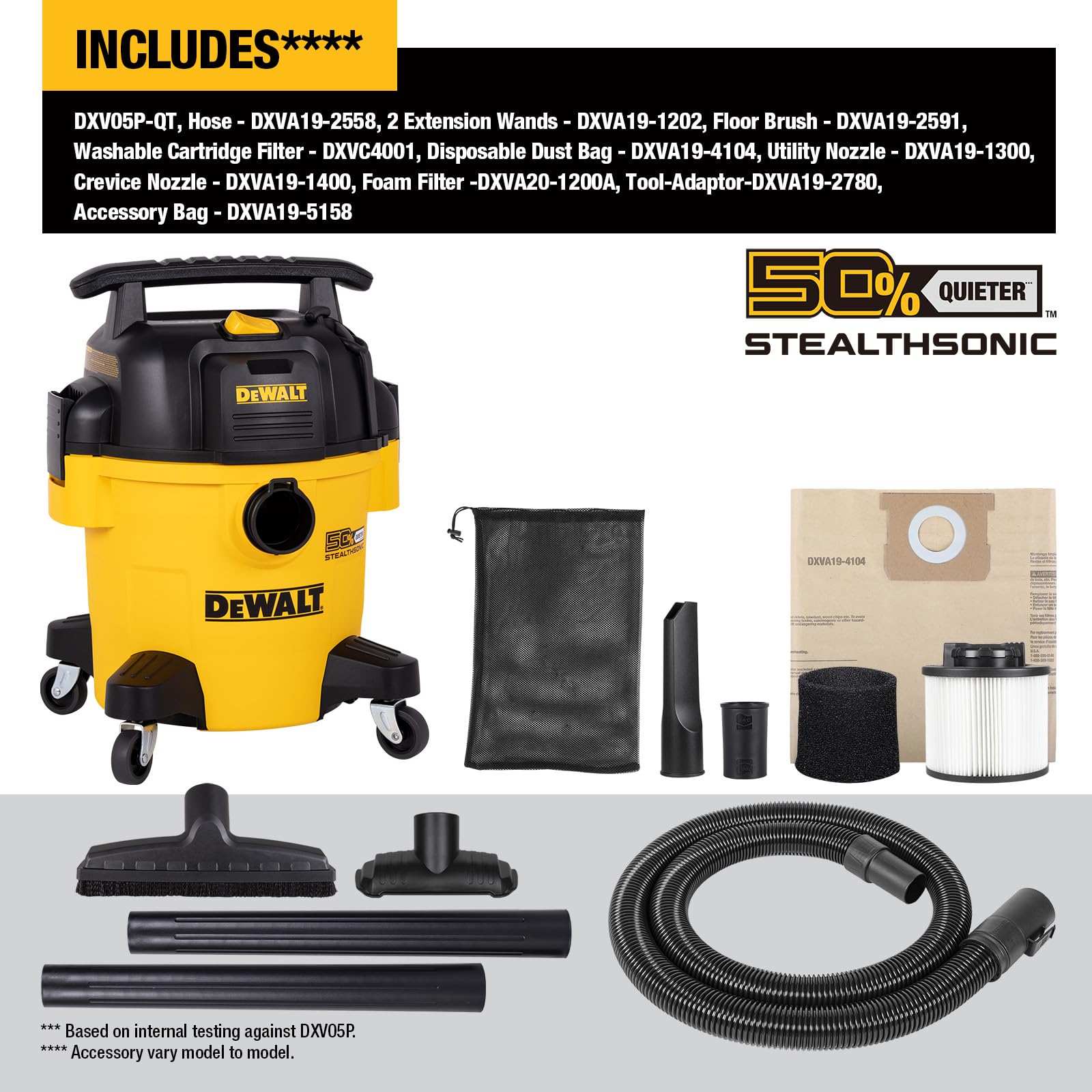 Foto 3 pulgar | Aspiradora De Taller Dewalt Stealthsonic Dxv05p-qt 18.9l 4 Peak Hp - Venta Internacional.