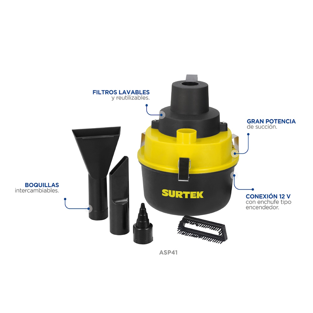 Foto 2 | Aspiradora Portátil P/automóvil 1800 Ml 12 V Surtek