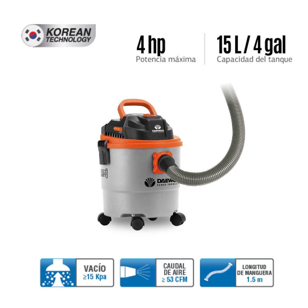 Foto 3 pulgar | Aspiradora Daewoo Davc90-15l Polvo Y Agua 1000w Con Ruedas