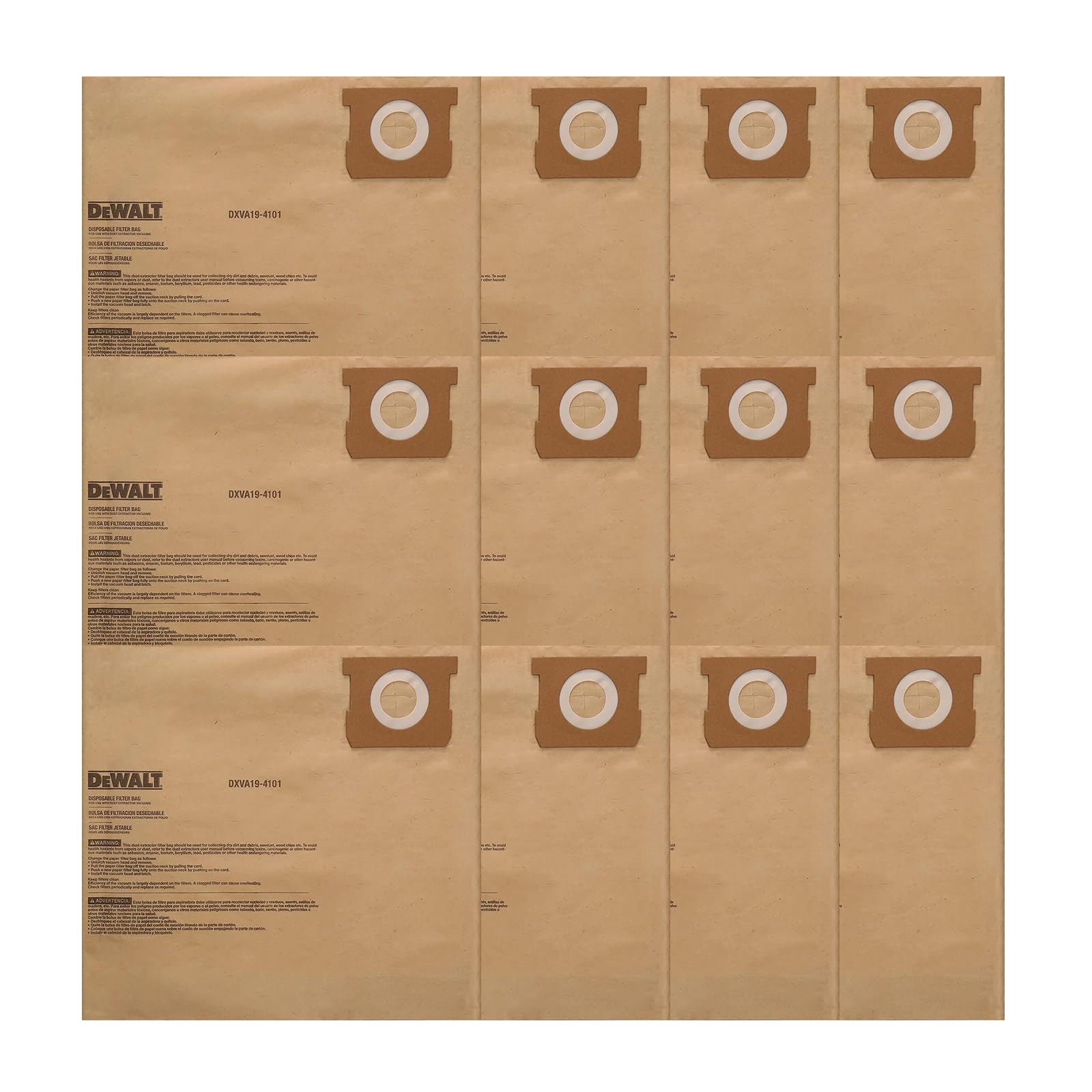 Foto 1 | Bolsas De Filtro De Polvo Desechables Dewalt Dxva19-4101 De 6 A 10 Galones - Venta Internacional.