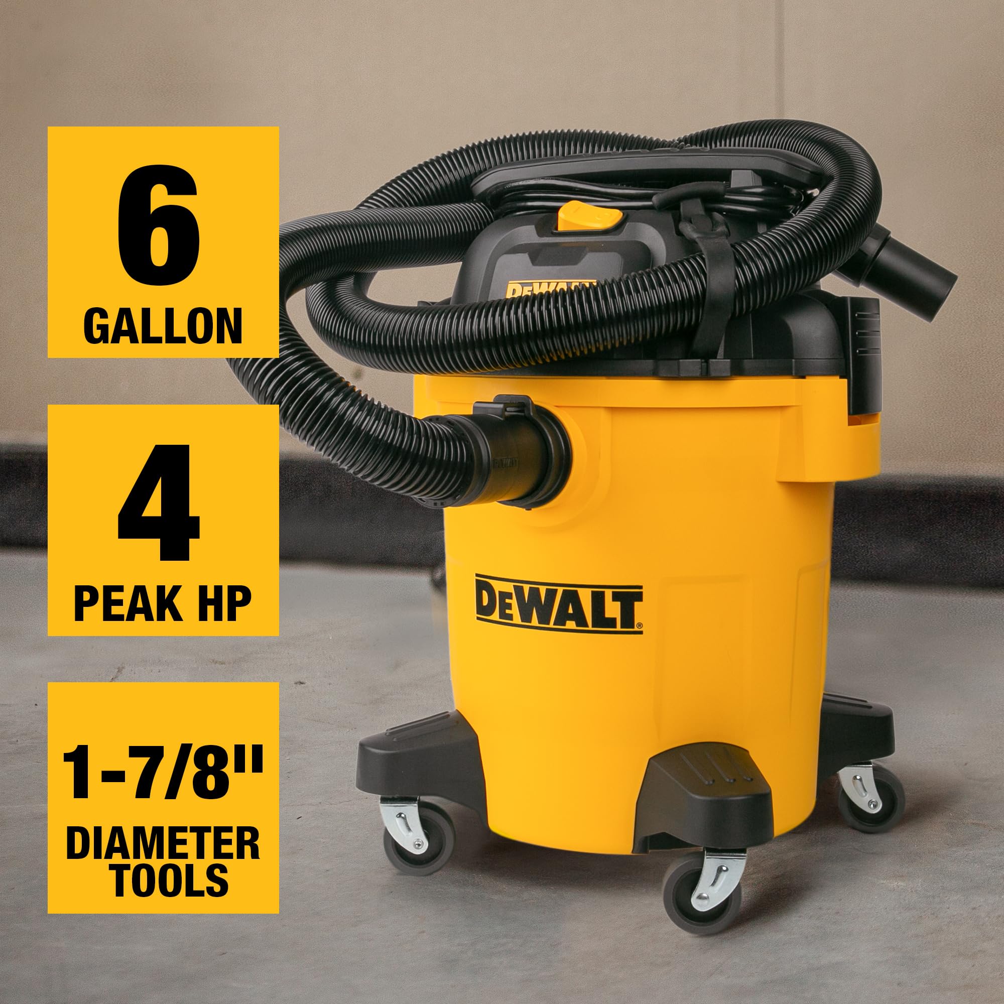 Foto 3 pulgar | Aspiradora Shop Dewalt Dxv06pl 23l 4hp Para Construcción Amarilla - Venta Internacional.