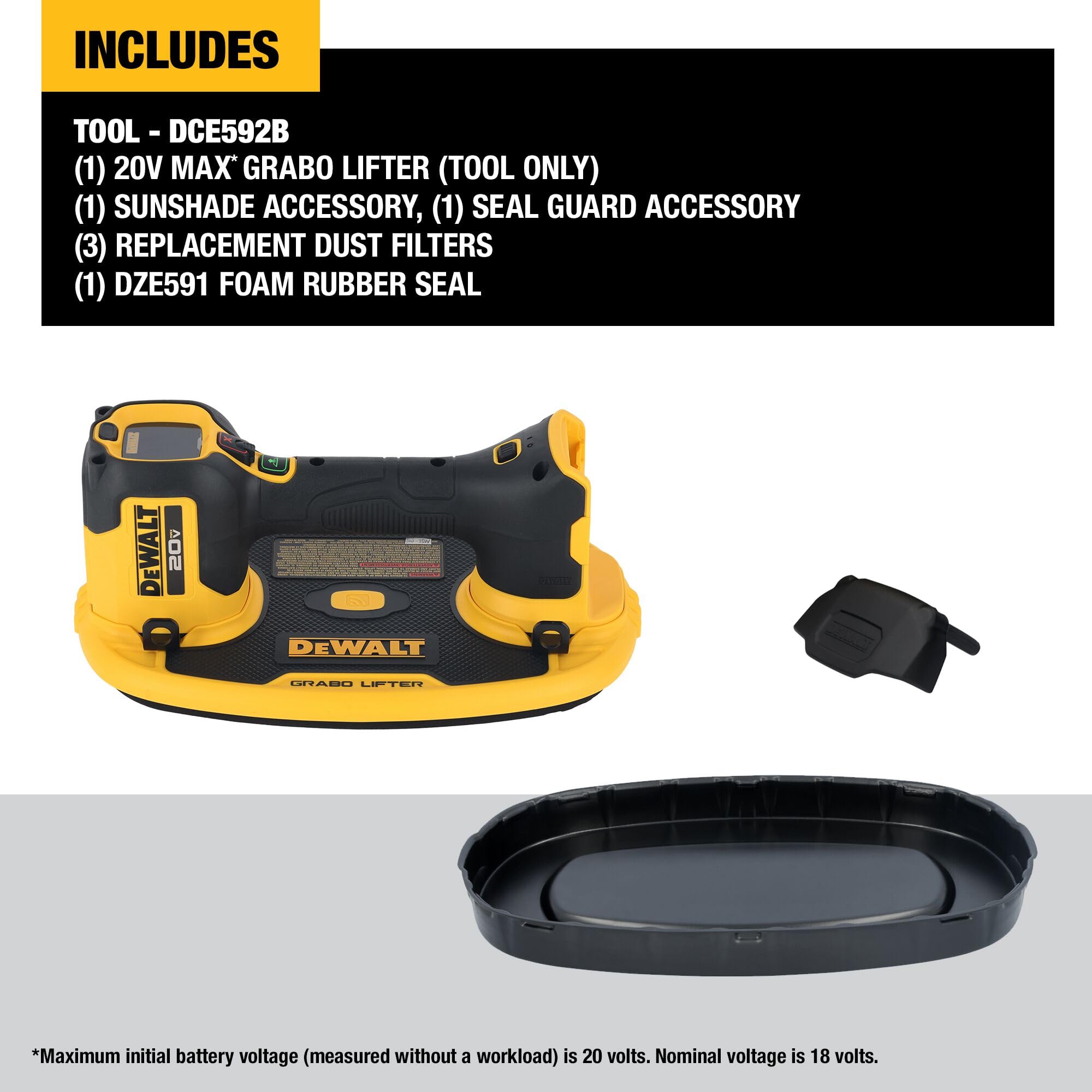 Foto 3 | Elevador De Succión Dewalt Grabo Dce592b 20v Max Inalámbrico 120 Kg - Venta Internacional.