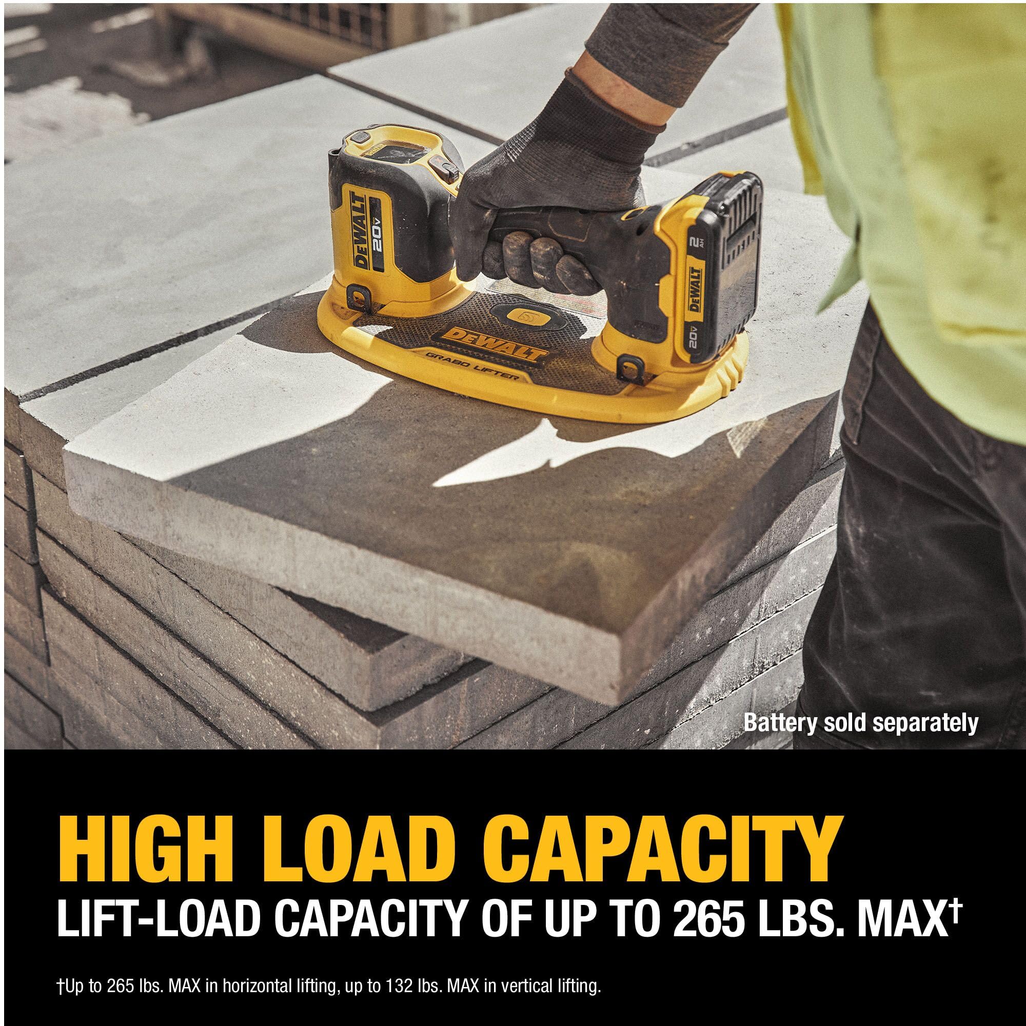 Foto 7 | Elevador De Succión Dewalt Grabo Dce592b 20v Max Inalámbrico 120 Kg - Venta Internacional.