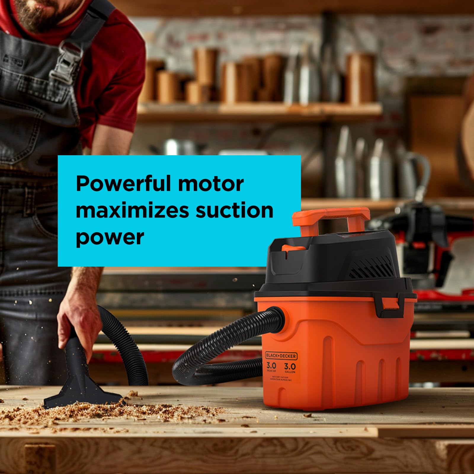 Foto 3 | Aspirador De Taller Black+decker Bdxv18910p-3 11.4l 3.0 Peak Hp - Venta Internacional.