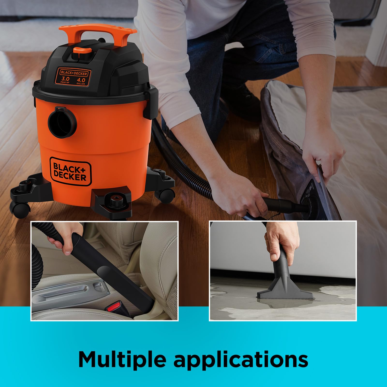 Foto 3 | Aspirador De Taller Black+decker Bdxv18301p-4a, 15 L, Húmedo Y Seco, 3 Hp - Venta Internacional.