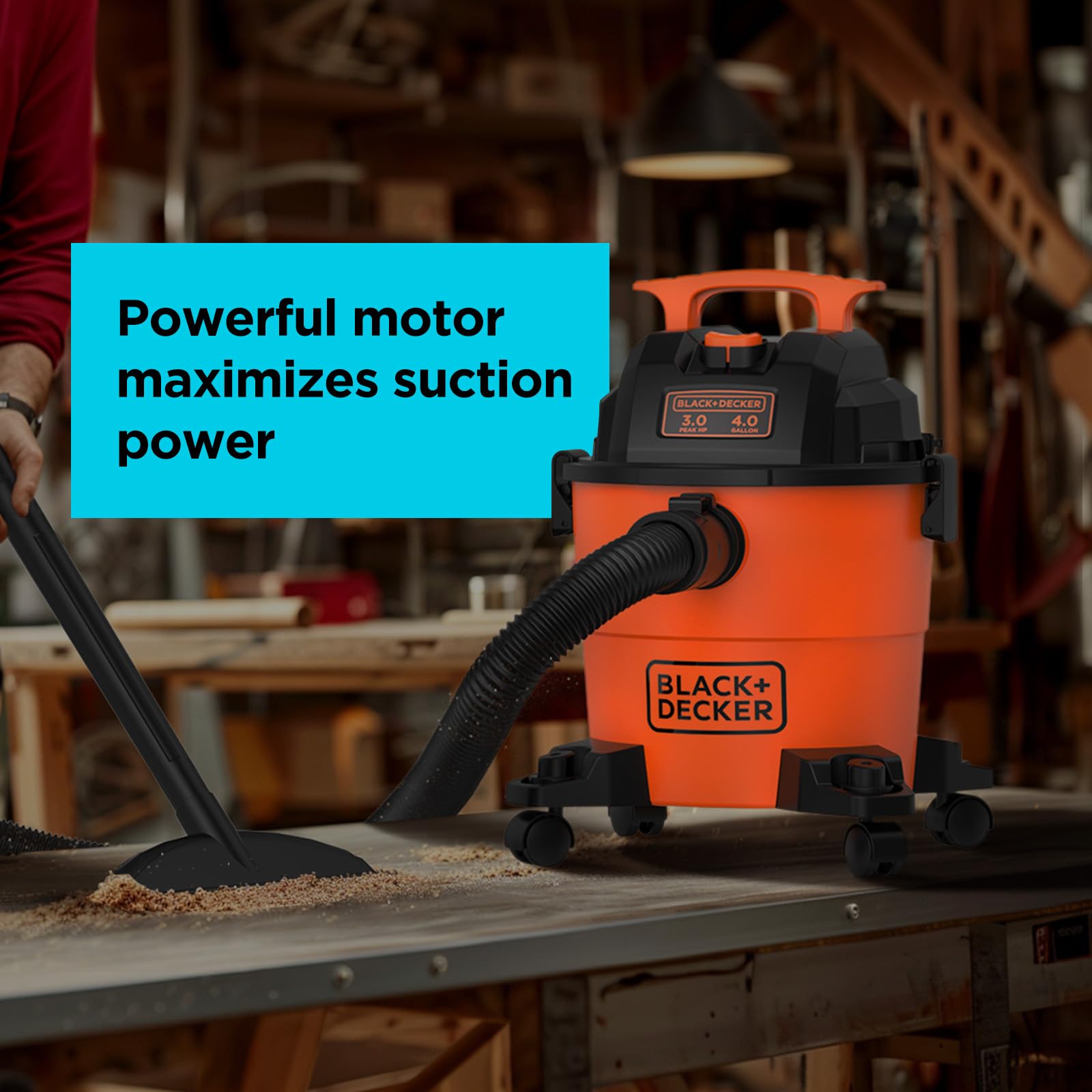 Foto 5 | Aspirador De Taller Black+decker Bdxv18301p-4a, 15 L, Húmedo Y Seco, 3 Hp - Venta Internacional.