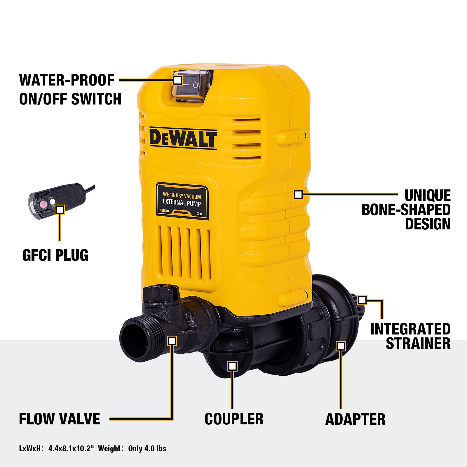 Foto 3 | Bomba Externa Wet Dry Vac Dewalt Dxvpa101 11 Gal/min - Venta Internacional.