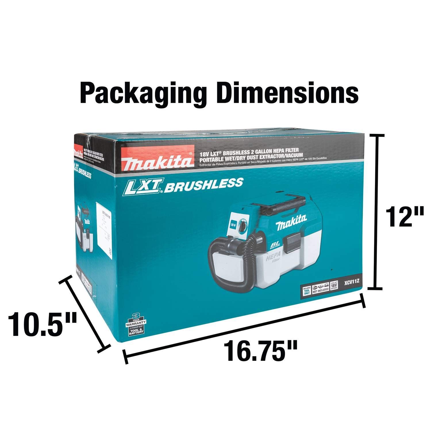 Foto 3 | Extractor de Polvo Aspirador Húmedo y Seco Makita Xcv11z 18v Lxt 5.7l/s - Venta Internacional