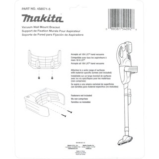 Foto 6 | Soporte De Pared Para Aspiradora Makita 458571-5 Para Lxt De 18 V - Venta Internacional