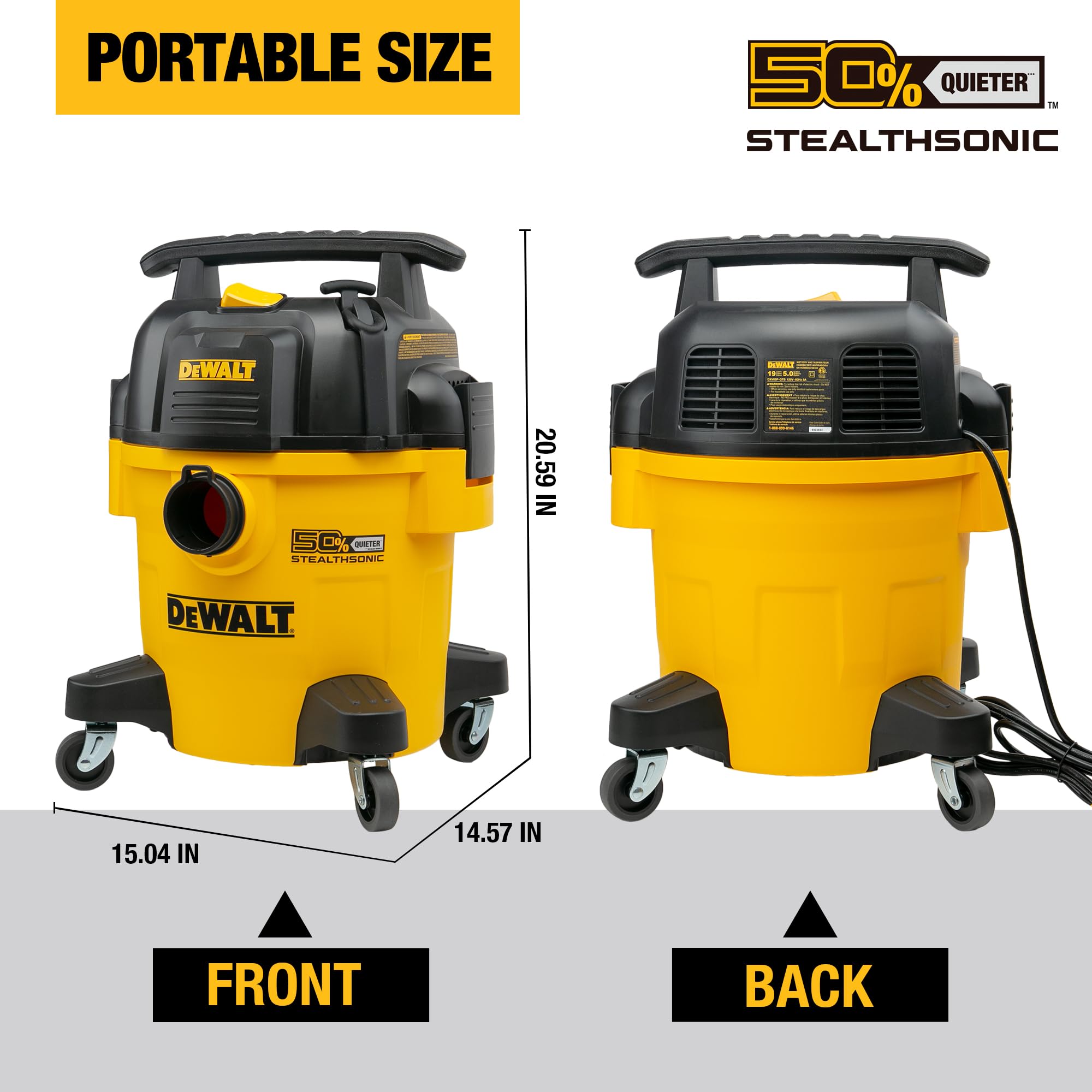 Foto 2 | Aspiradora De Taller Dewalt Dxv05p-qtb 18.9l 4 Hp Stealthsonic - Venta Internacional.