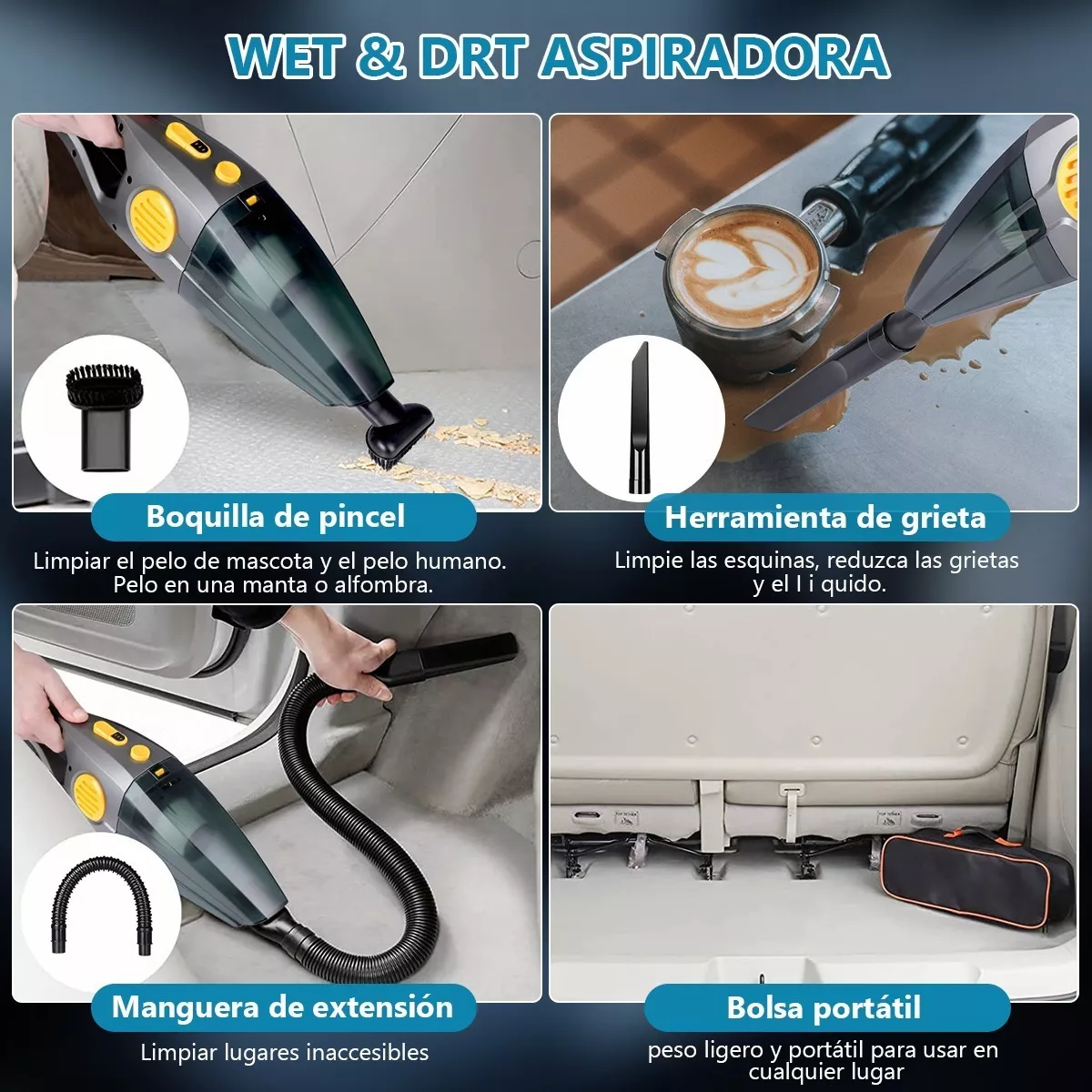 Foto 4 pulgar | Aspiradora de Mano Eo Safe Imports Esi-3516 color Negro Portátil para Automóvil y Hogar