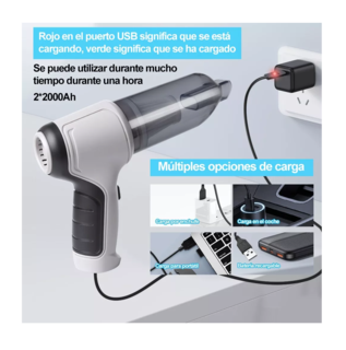 Foto 4 | Aspiradora De Mano Para Hogar Y Automóvil Soplable 12000pa, Color Gris