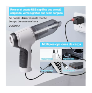 Foto 4 | Aspiradora De Mano Para Hogar Y Automóvil Soplable 12000pa, Color Gris