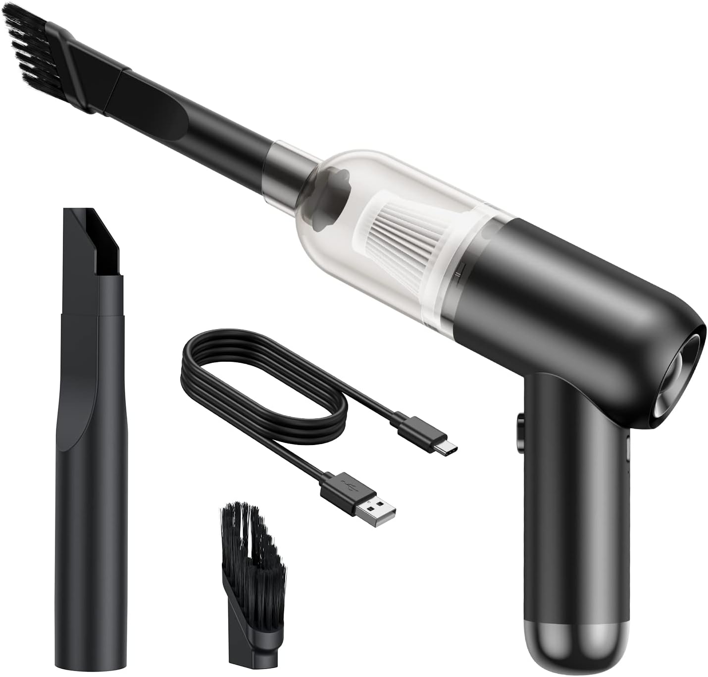 Foto 2 pulgar | Mini Aspiradora De Mano Para Coche Y Hogar 6000pa Inalámbrica Portatil 120w Usb Recargable Color Negro