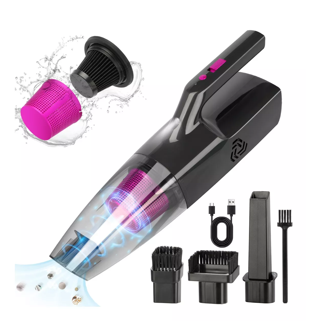 Foto 3 pulgar | Aspiradora para Coche Belug con Luz Led 9000 Pa Negra/Morada