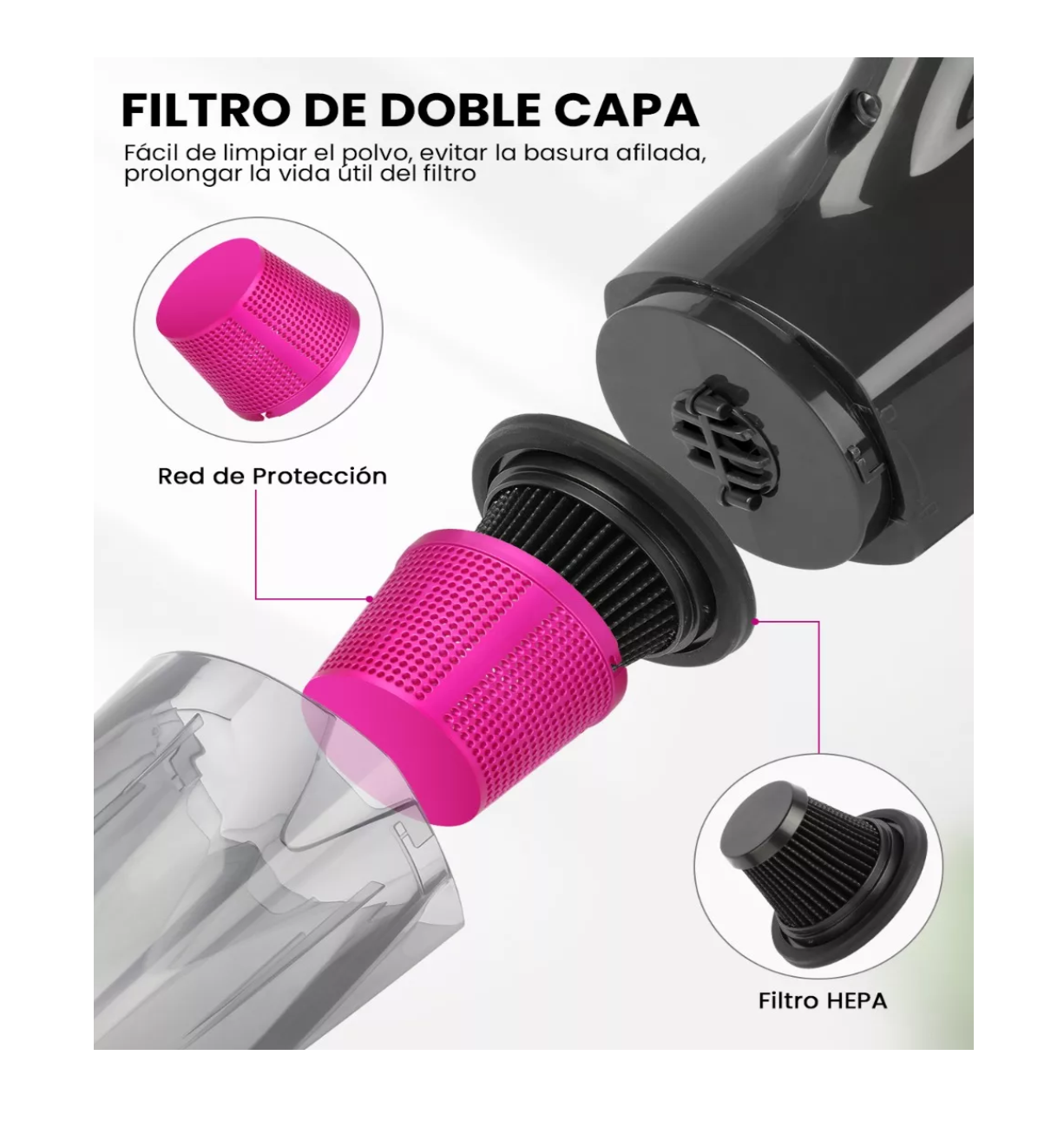 Foto 5 pulgar | Aspiradora para Coche Belug con Luz Led 9000 Pa Negra/Morada