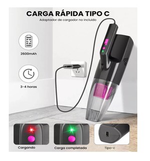 Foto 5 | Aspiradora para Coche Belug con Luz Led 9000 Pa Negra/Morada