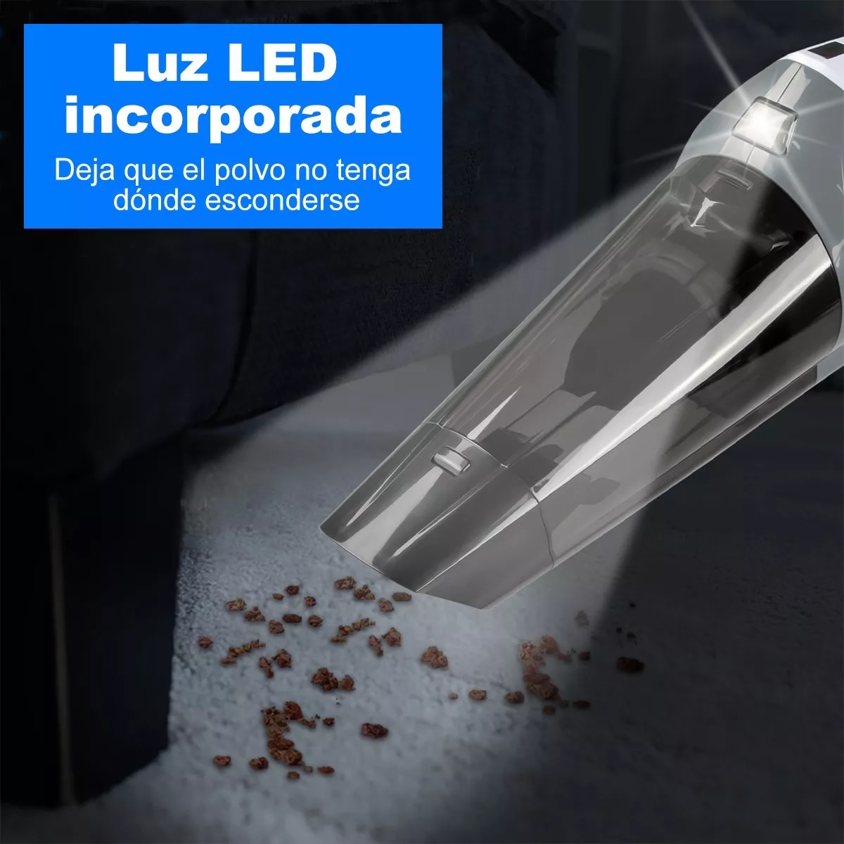 Foto 5 pulgar | Aspiradora De Autos Inalámbrica Mano 9kpa Con Luz Led 3 En 1 Eo Safe Imports Esi-13623 Gris