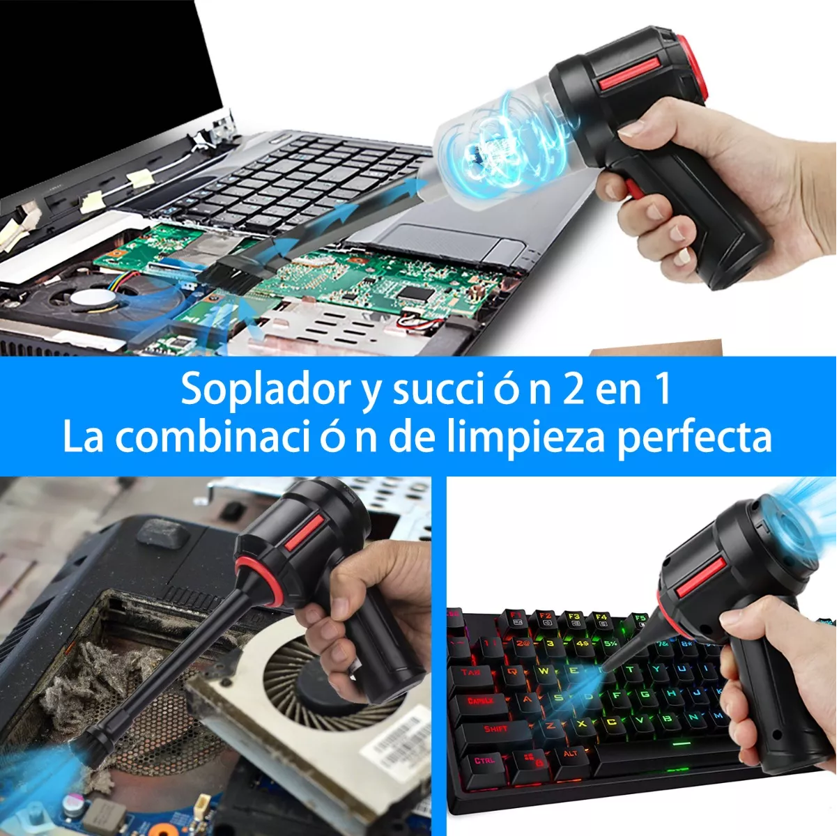 Foto 4 pulgar | Aspirador De Mano Inalámbrico Para Coche Y Hogar Eo Safe Imports Esi-13620 Negro