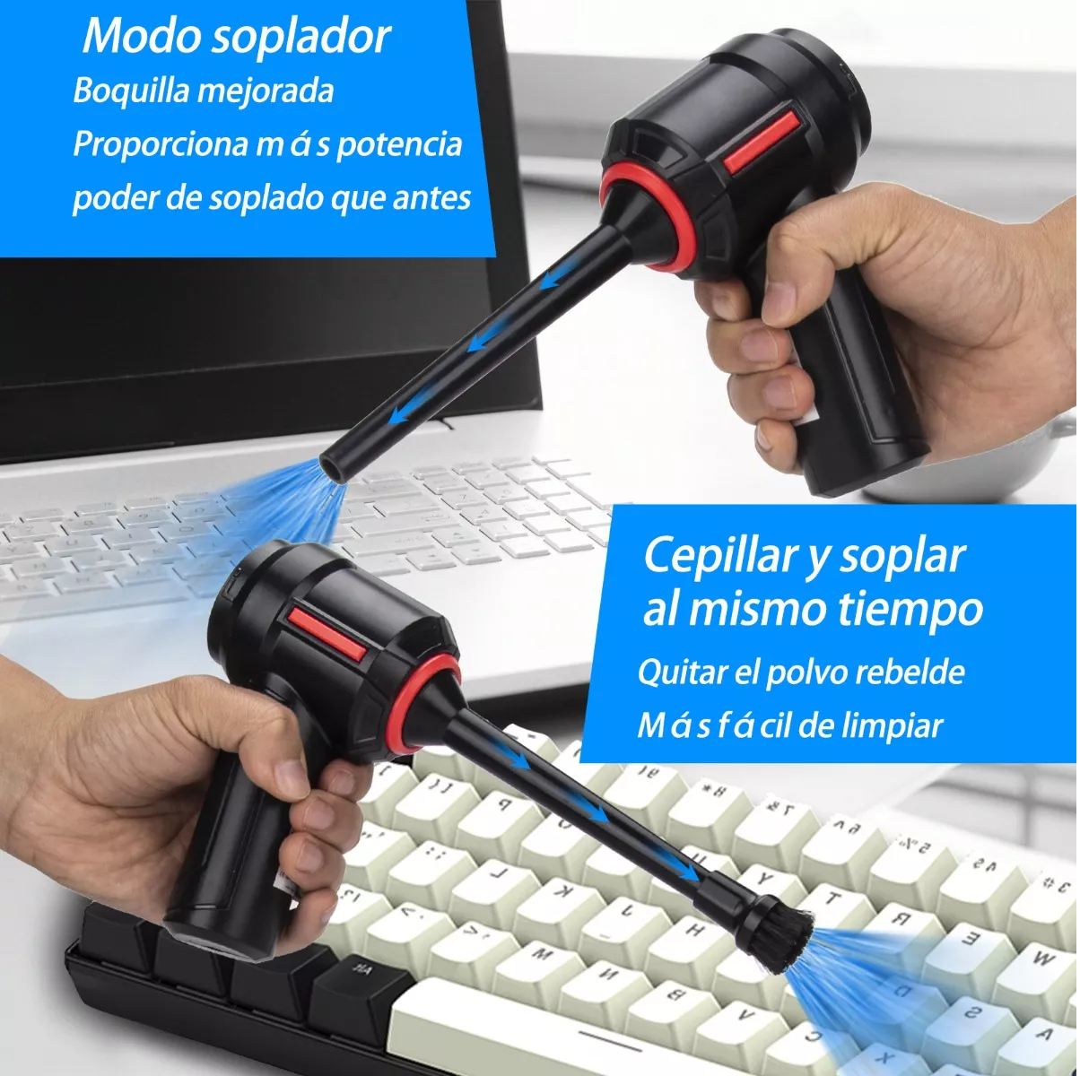 Foto 5 pulgar | Aspirador De Mano Inalámbrico Para Coche Y Hogar Eo Safe Imports Esi-13620 Negro