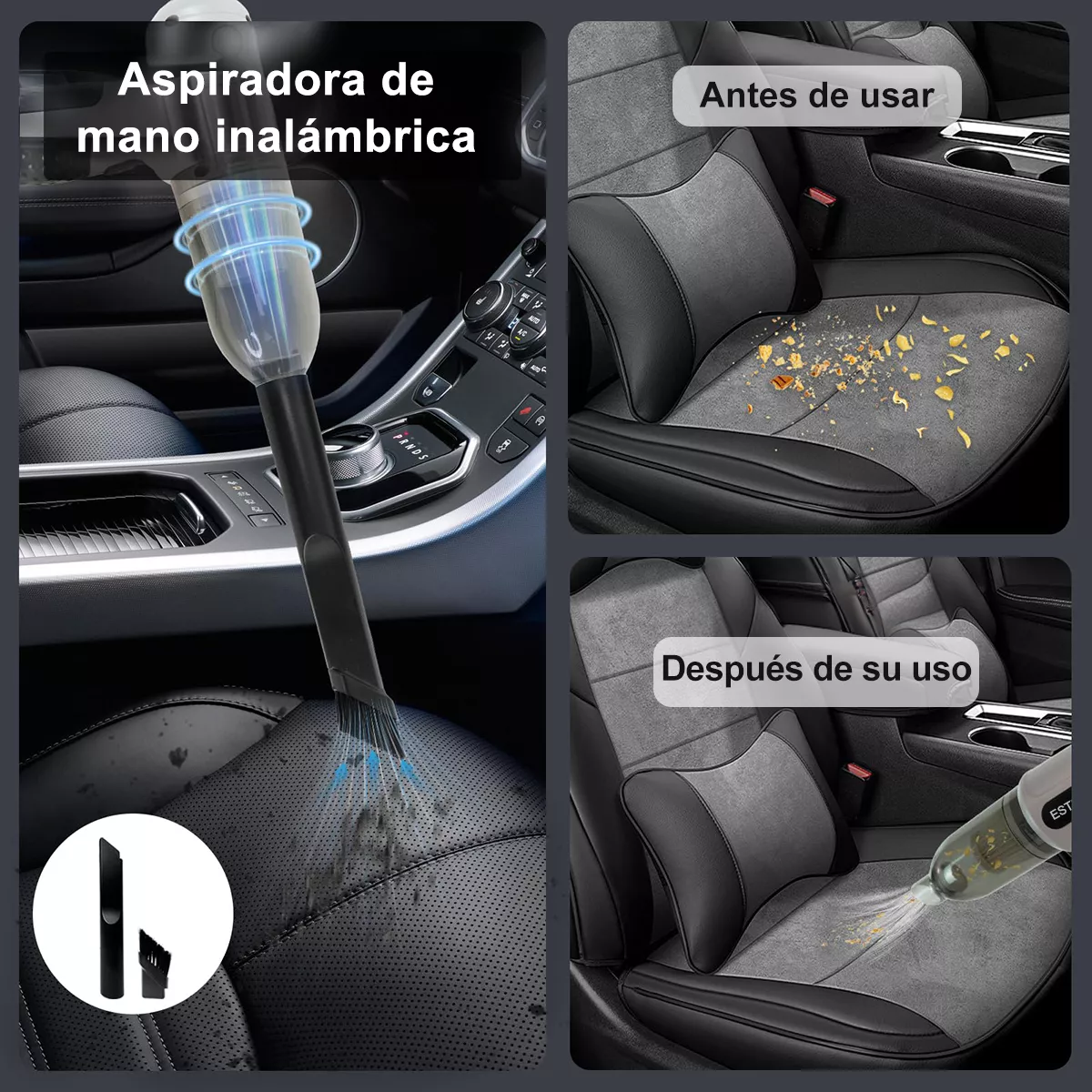 Foto 4 pulgar | Aspiradora Inalambrica De Mano Aspirador Para Cama Auto Eo Safe Imports Esi-17216 Gris