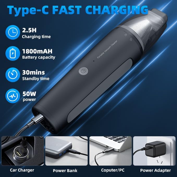 Foto 8 pulgar | Aspiradora De Mano Omo 13000pa Limpiadora Portátil Inalámbrica Para Automóviles - Venta Internacional.