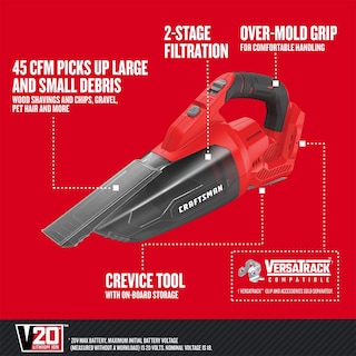 Foto 2 | Aspiradora Manual Inalámbrica Craftsman V20 Cmcvh001b 45m³/h - Venta Internacional.