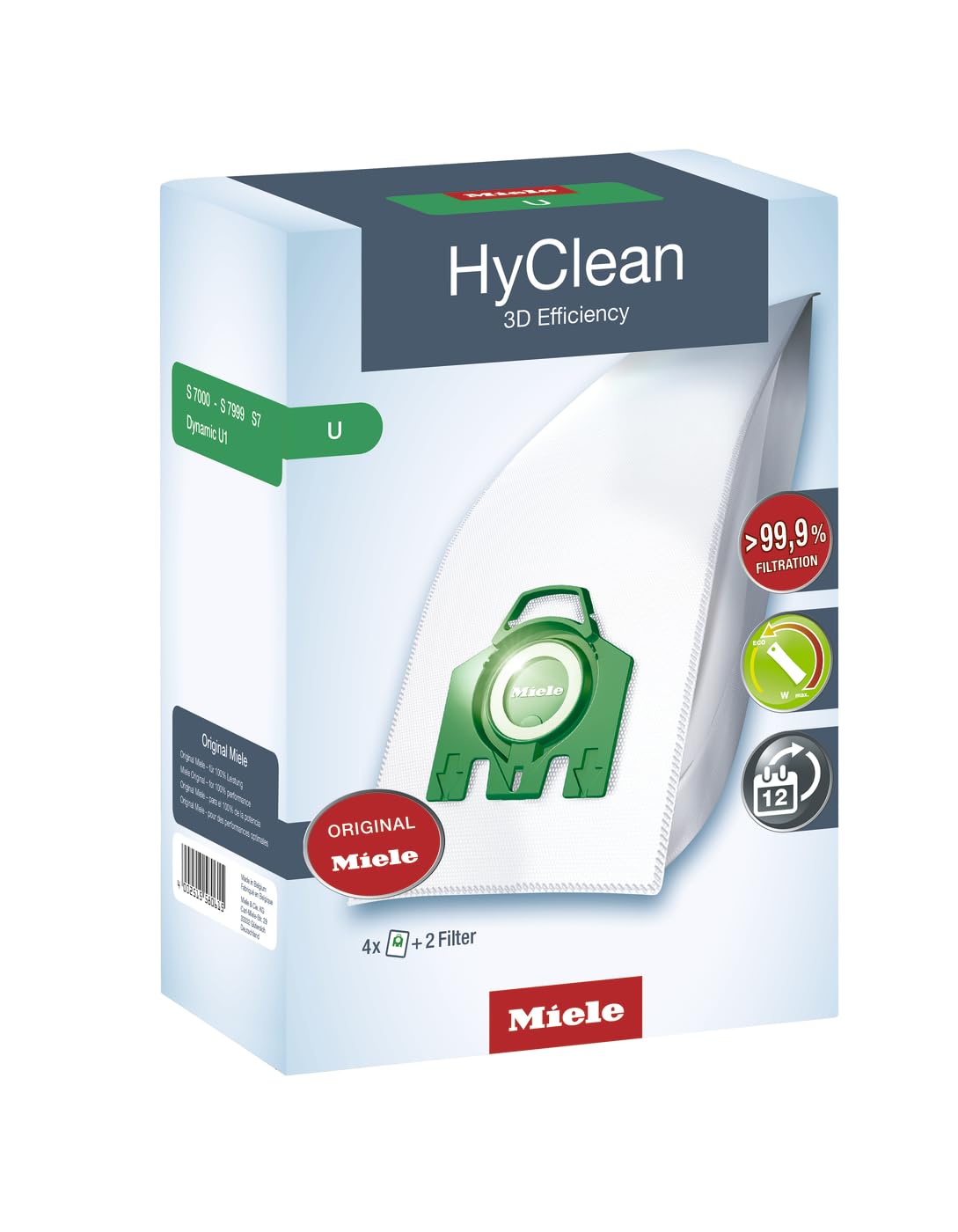 Foto 1 | Bolsa Para Polvo Para Aspiradora Miele Airclean Tipo U Con 4 Bolsas Y 2 Filtros - Venta Internacional.