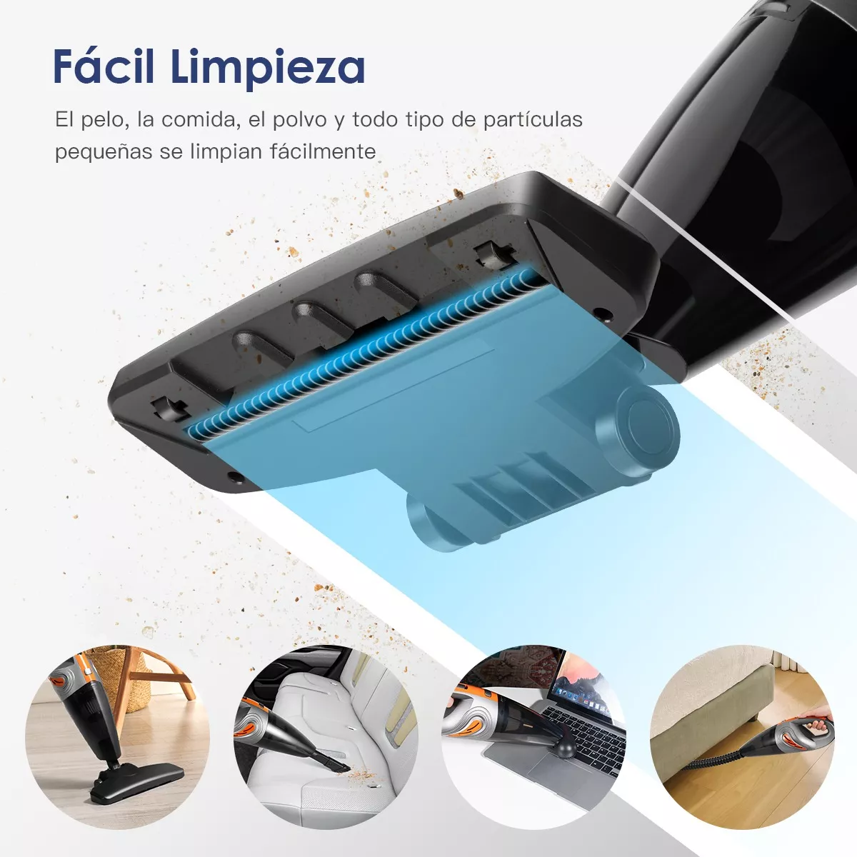 Foto 4 pulgar | Language Aspiradora De Mano Para Auto Hogar Portátil Dos En Uno Eo Safe Imports  Esi-7781-1 Negro