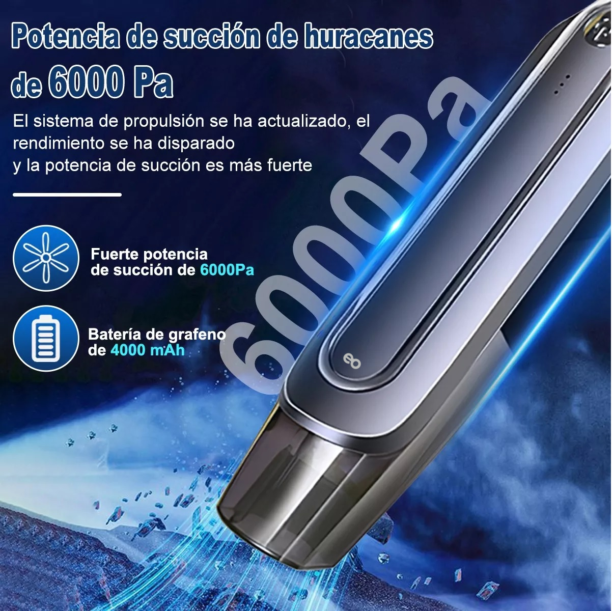 Foto 5 pulgar | Language Aspiradora De Mano Portátil Inalámbrica Para Auto Y Hogar Eo Safe Imports Esi-13621-1 Gris