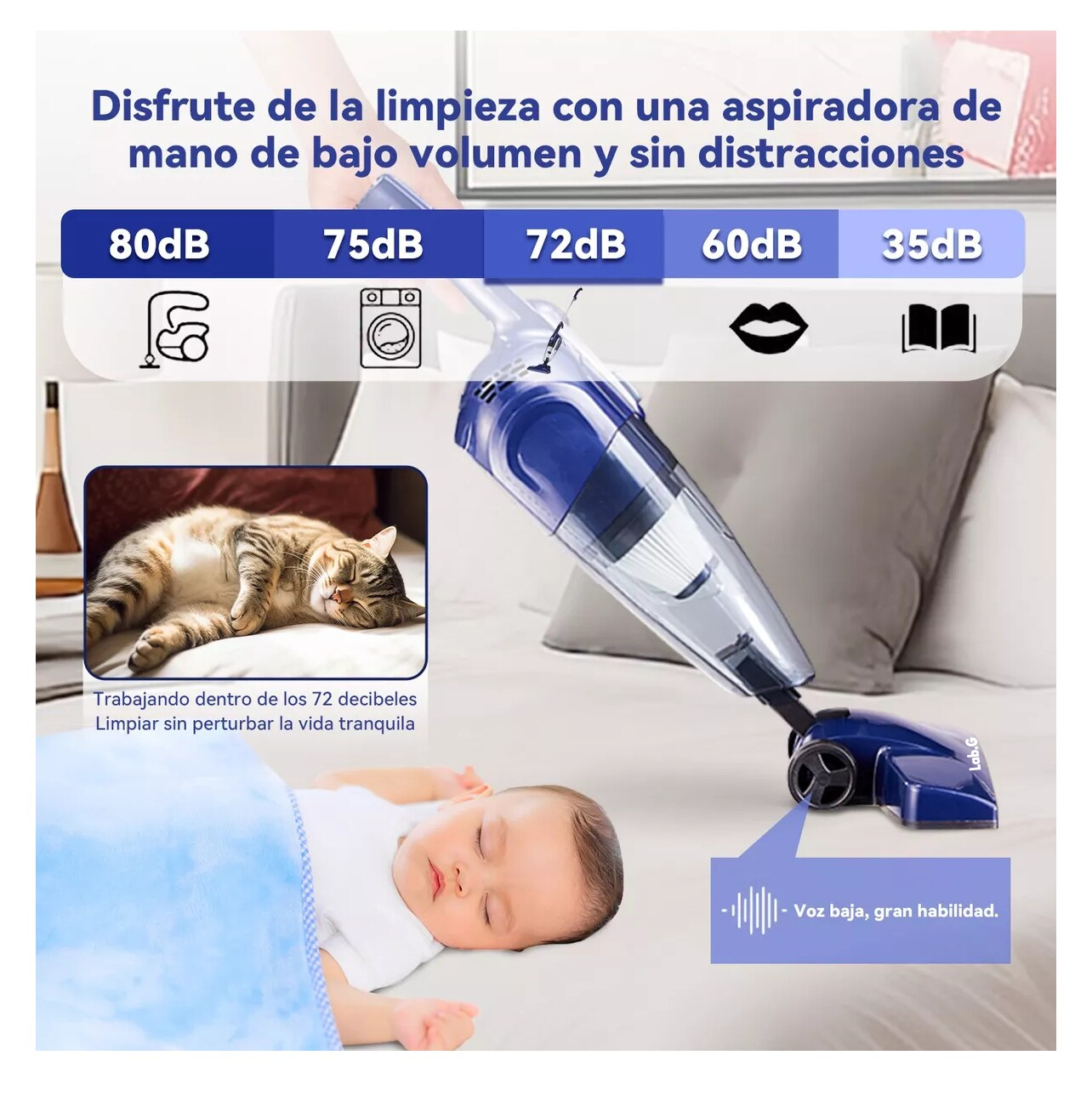 Foto 5 pulgar | Aspiradora De Mano Lab.g Portátil Para Perros Y Hogar, Violeta