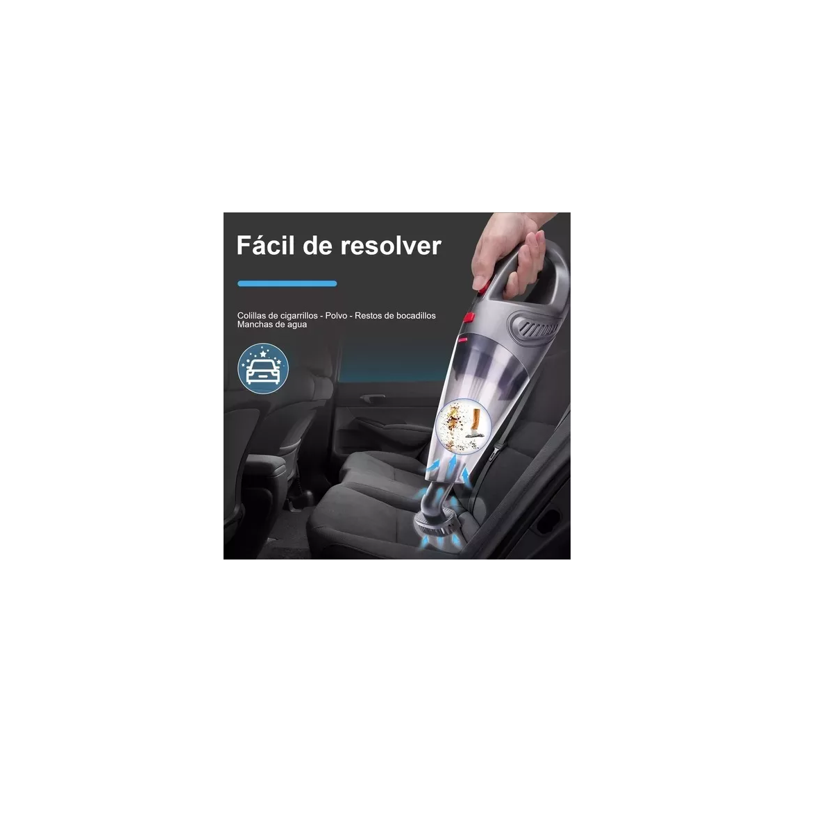 Foto 2 | Language Aspirador De Mano Portátil Para Hogar Y Automóvil Mojadoseco Eo Safe Imports Esi-9847-1 Gris