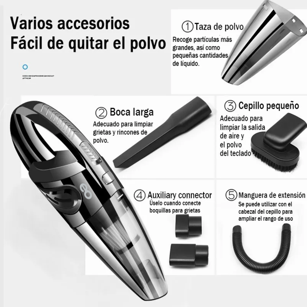 Foto 4 pulgar | Aspiradora De Mano Portátil Usb Eo Safe Imports Esi-6084-1 Gris