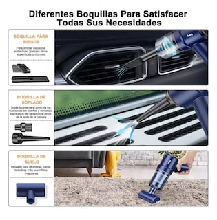 Foto 4 | Aspiradora Para Auto Mini Portatil De Mano Inalambrica Belug Azul