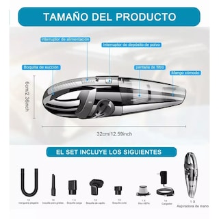 Foto 3 | Aspirador De Mano Portátil Eo Safe Imports Esi-1467-1 Color Gris