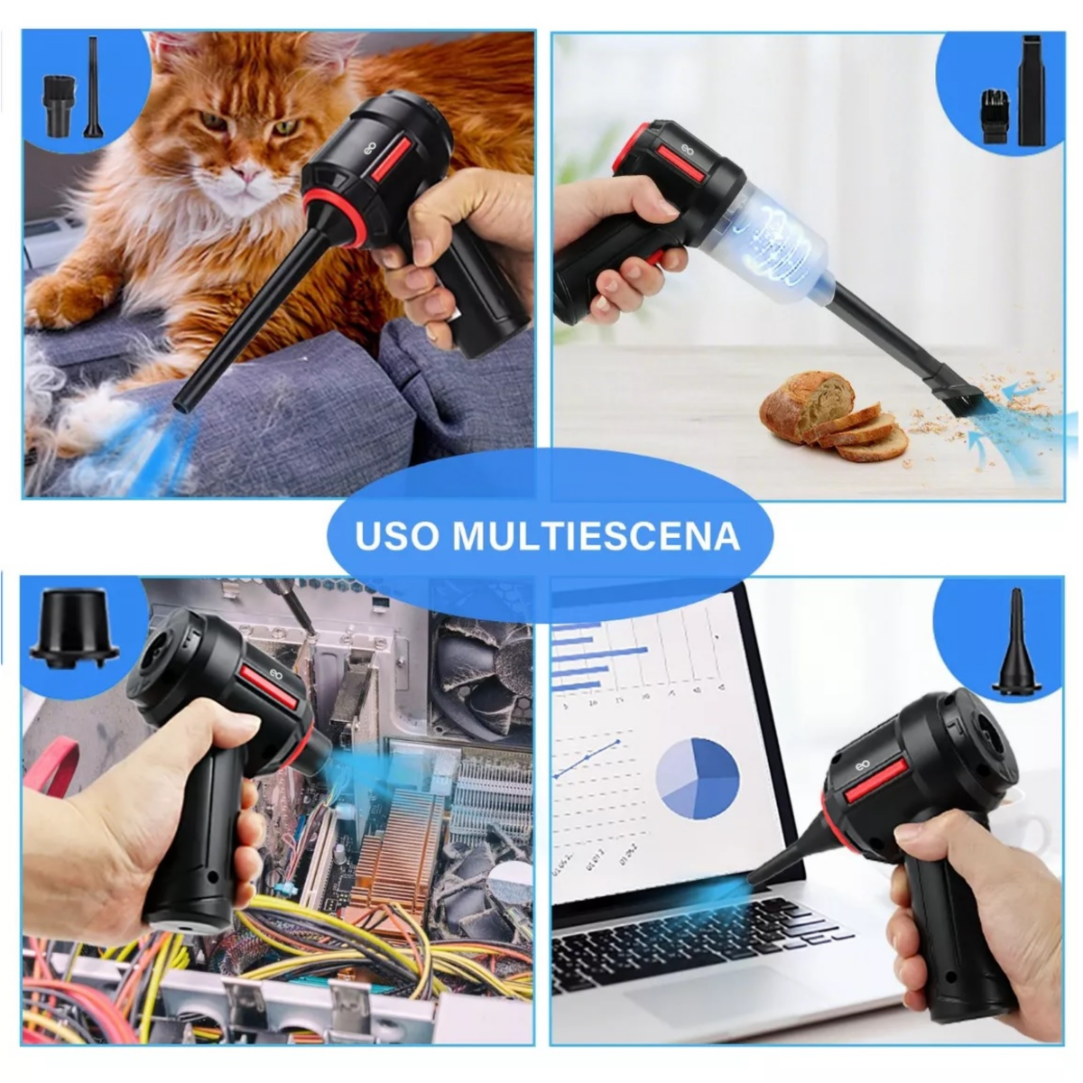 Foto 3 pulgar | Aspirador De Mano Inalámbrico Para Coche Y Hogar Eo Safe Imports Esi-13620-1 Negro