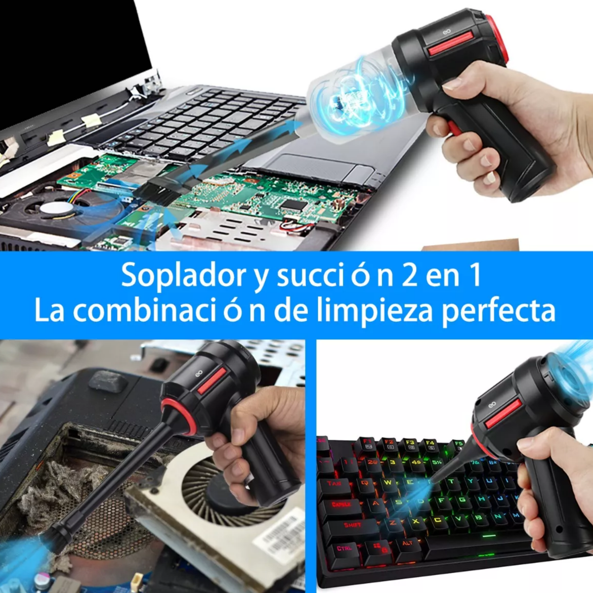 Foto 4 pulgar | Aspirador De Mano Inalámbrico Para Coche Y Hogar Eo Safe Imports Esi-13620-1 Negro