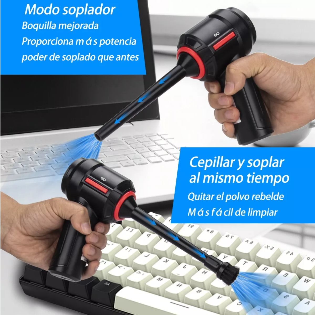 Foto 5 pulgar | Aspirador De Mano Inalámbrico Para Coche Y Hogar Eo Safe Imports Esi-13620-1 Negro