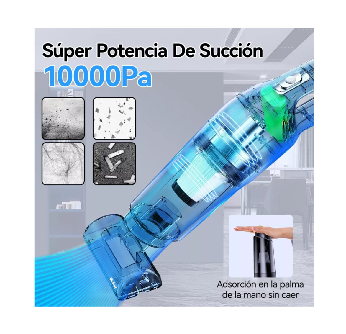 Foto 3 pulgar | Aspiradora De Mano Inalámbrica Para Hogar Y Auto Portátil, Belug  Negra