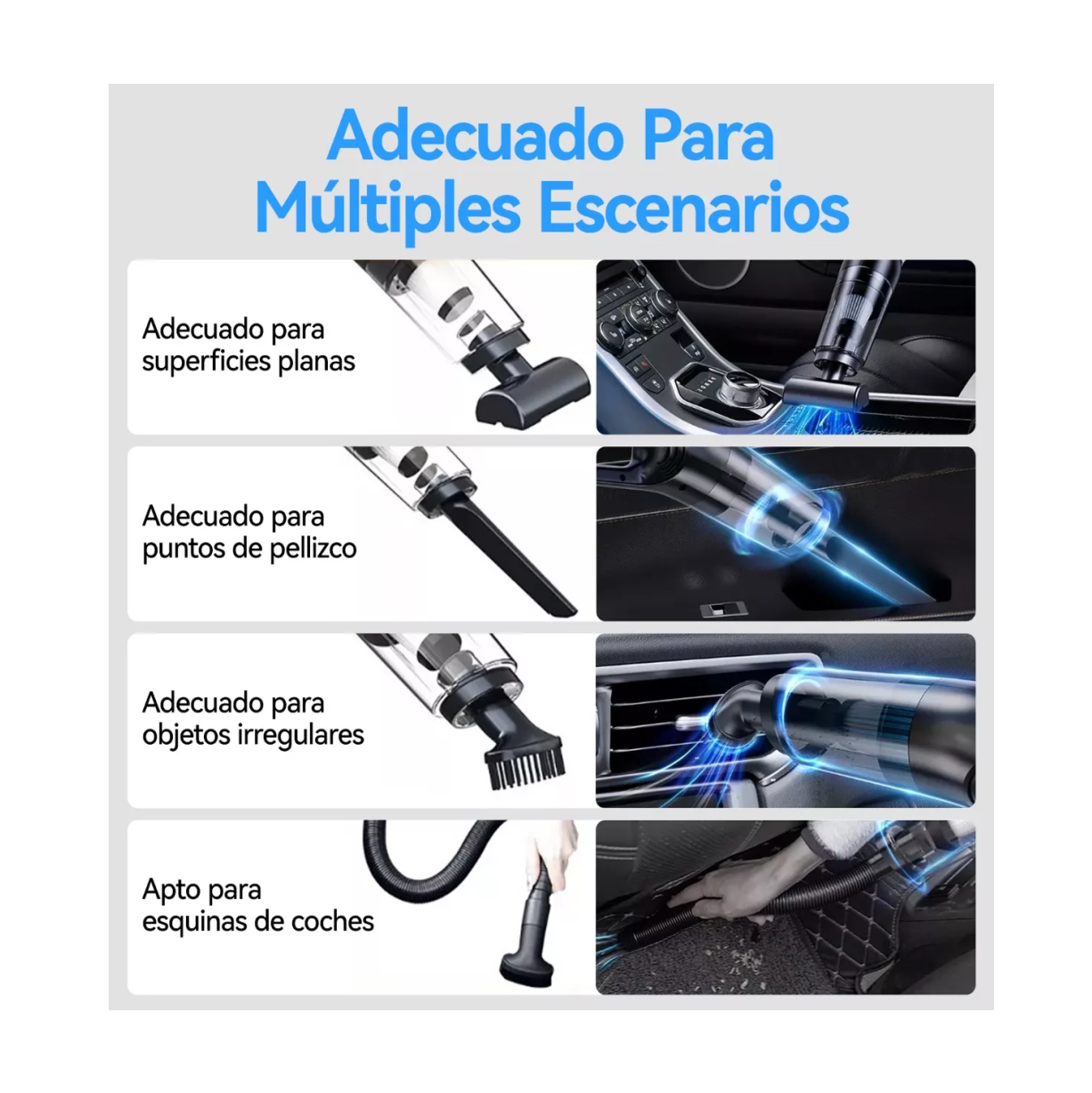 Foto 4 | Aspiradora De Mano Inalámbrica Para Hogar Y Auto Portátil, Belug  Negra