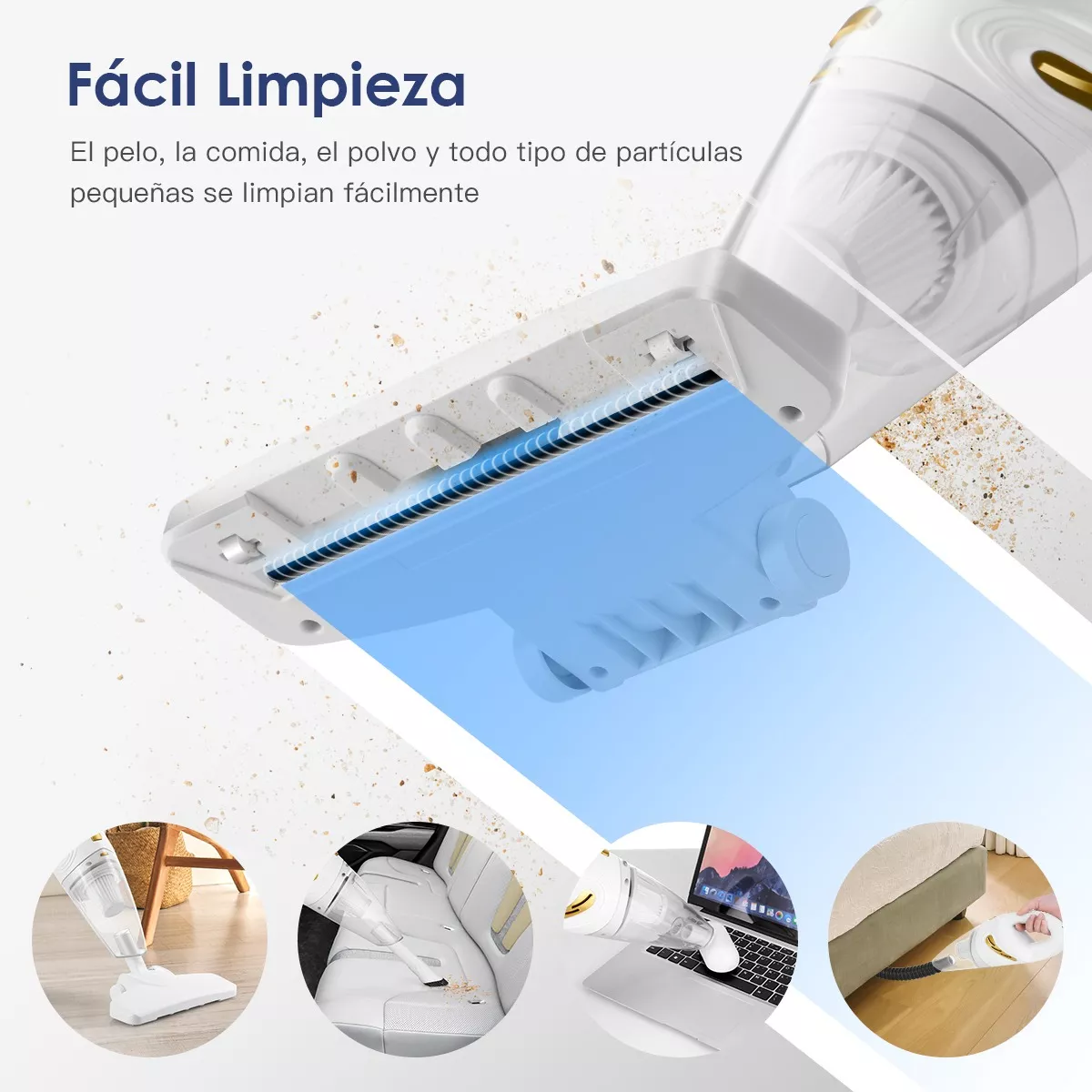 Foto 4 pulgar | Aspiradora De Mano Para Auto Hogar Portátil Dos En Uno Eo Safe Imports Esi-7780-1 Blanco