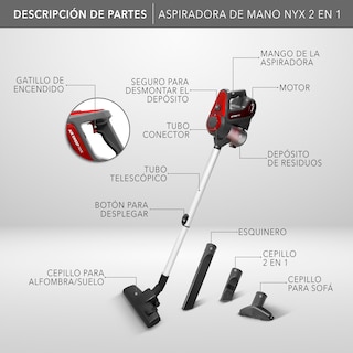 Foto 5 | Rca Aspiradora De Mano Nyx Rc-a1 – 2 En 1 Para Hogar Y Auto Con Succión Potente, Cable De 5 M, Tanque Removible De 0.