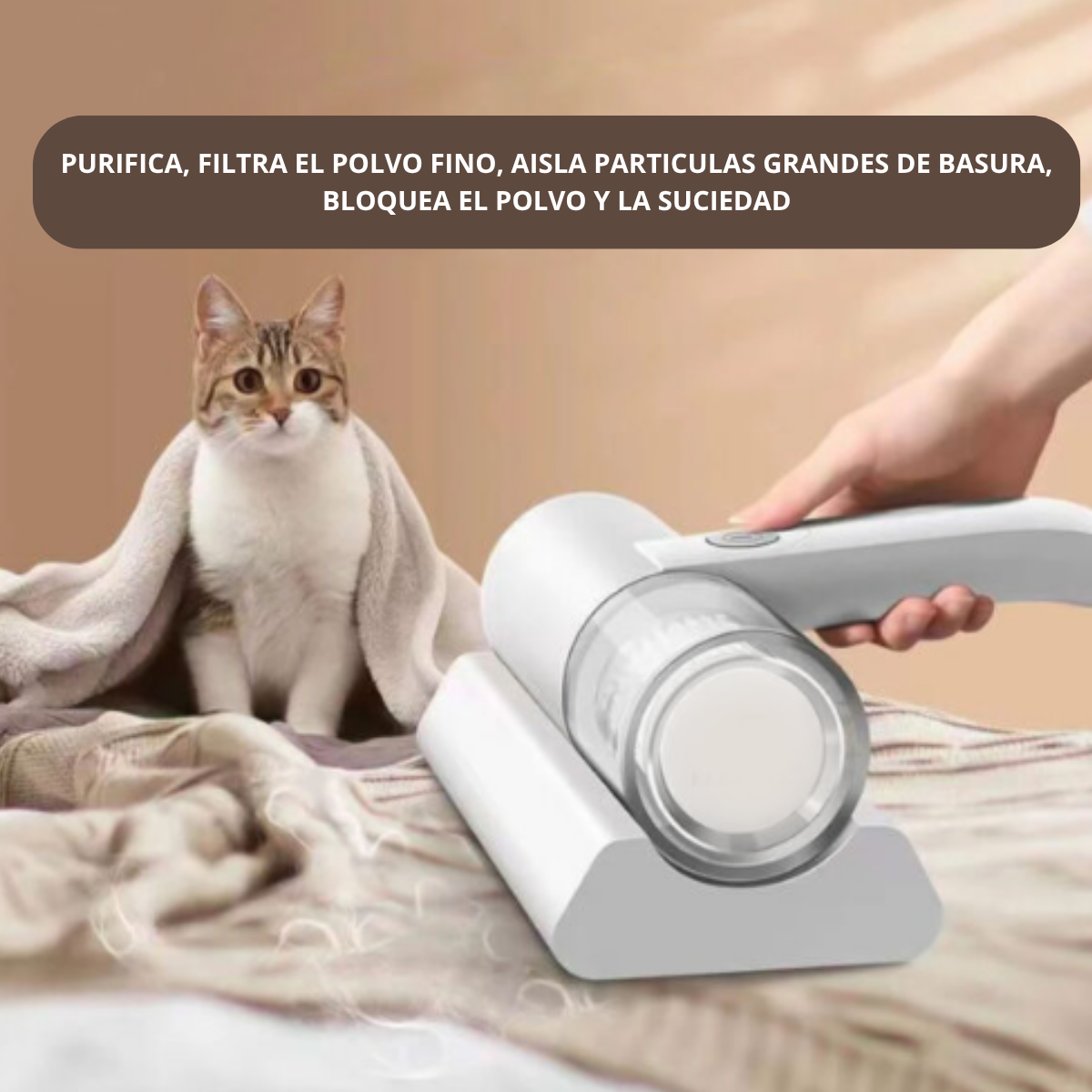 Foto 7 pulgar | Mini Aspiradora Inalámbrica Para Eliminación De Ácaros Con Luz Ultravioleta