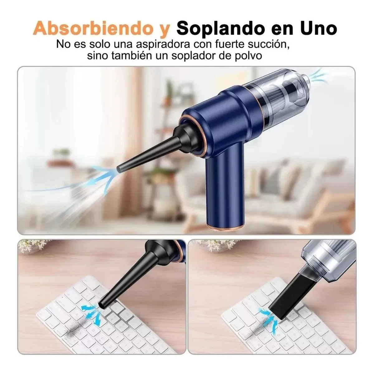 Foto 5 | Aspiradora Para Auto Mini Portatil De Mano Inalámbrica Lab.g Azul