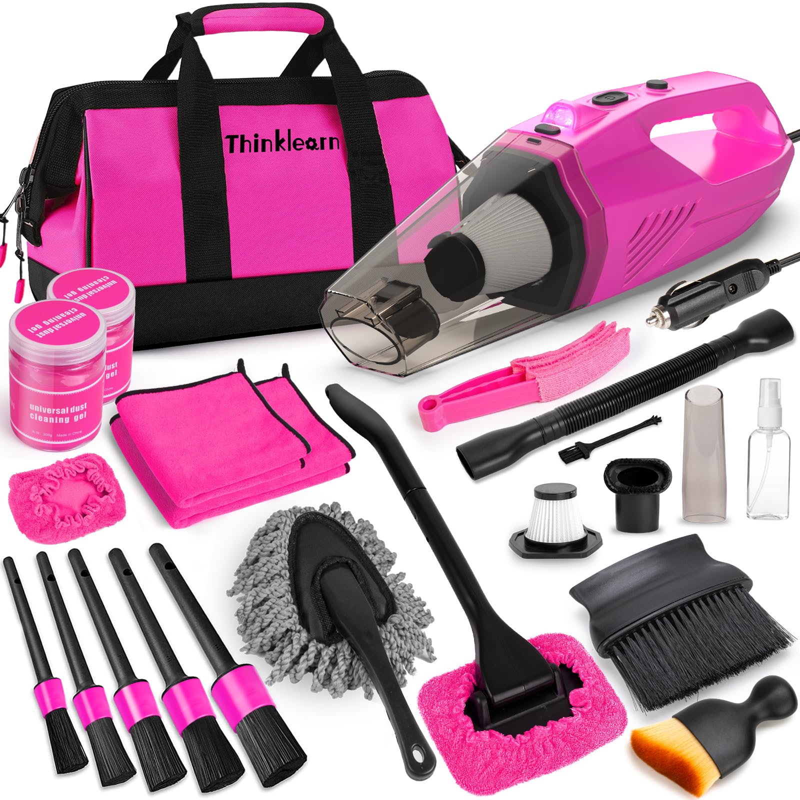 Foto 2 pulgar | Kit De Limpieza De Coche Thinklearn Con Detalles De Aspiradora De Coche  Color Rosa - Venta Internacional.