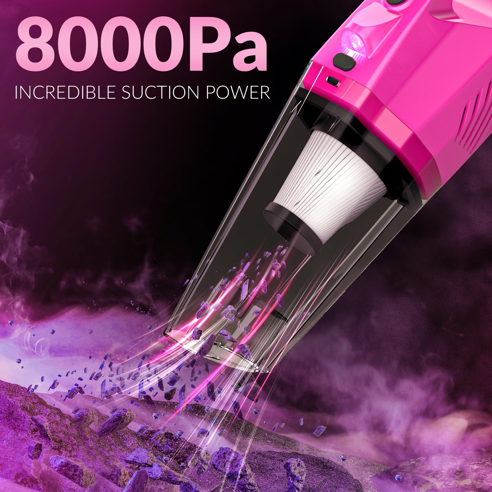 Foto 2 | Kit De Limpieza De Coche Thinklearn Con Detalles De Aspiradora De Coche  Color Rosa - Venta Internacional.