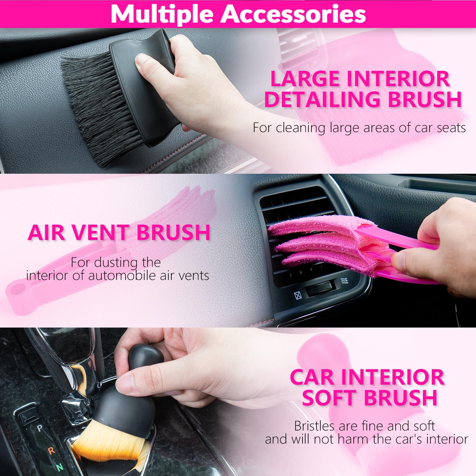 Foto 5 pulgar | Kit De Limpieza De Coche Thinklearn Con Detalles De Aspiradora De Coche  Color Rosa - Venta Internacional.