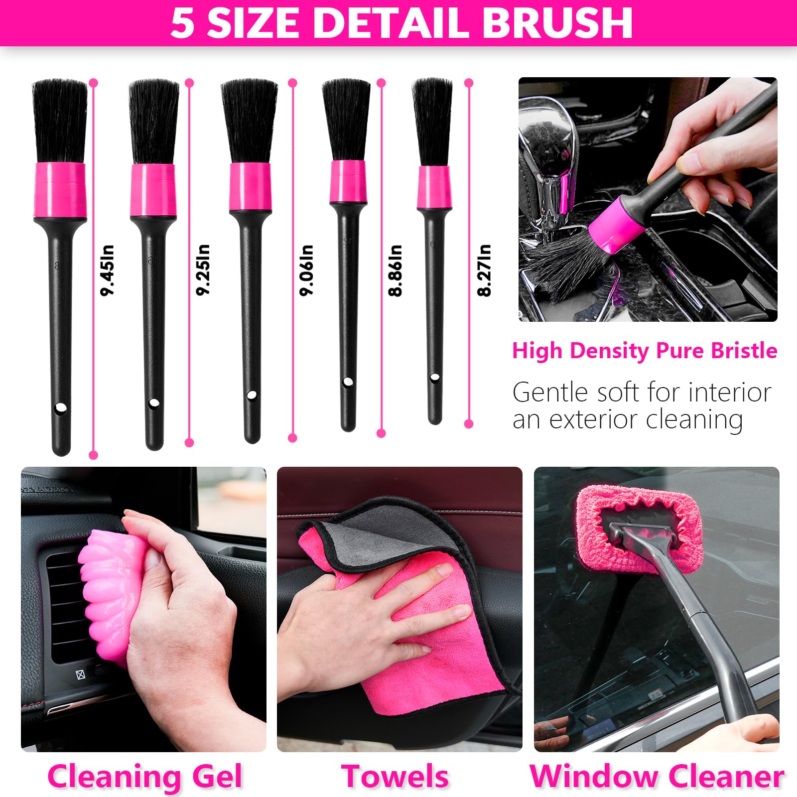 Foto 6 | Kit De Limpieza De Coche Thinklearn Con Detalles De Aspiradora De Coche  Color Rosa - Venta Internacional.